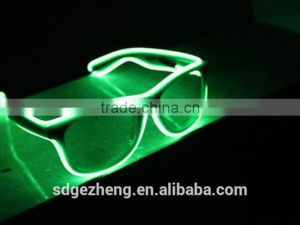 Flashing el Wire Glasses for Party and Stage Ice Blue Lime Green Purple Red Colorful el Sunglasses With CE ROHS Compliance photo-2
