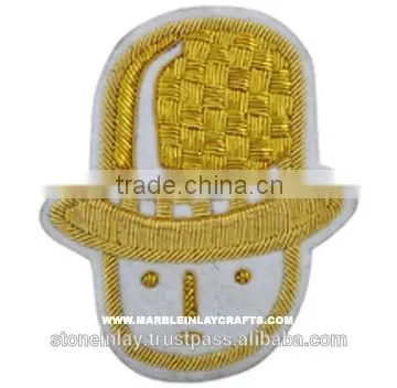 Zari Hand Embroidered Bullion Crest Blazer Badges