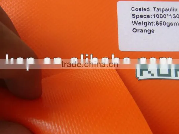 PVC Coated Tarpaulin 1000x1300D 20x18 650g Orange photo-2