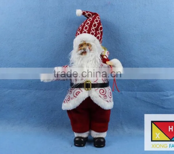 Cheerful Standing Santa Claus Christmas Figure With Presents