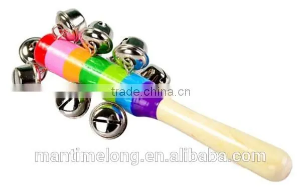 Wooden Rattle Stick Colorful Rattle photo-2