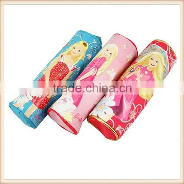 2015 wholesale round pencil case funny school pencil box kids pencil case
