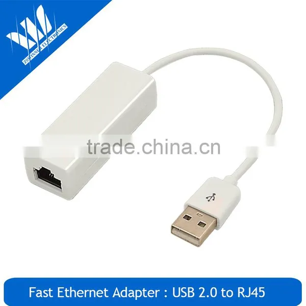 Fast Ethernet USB 2.0 to RJ45 Adapter in White