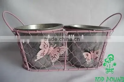 Wire Mesh Basket 2 Zinc Pot Inside photo-2