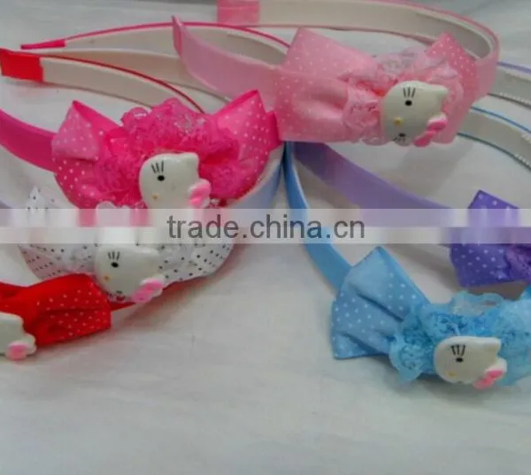 Custom Big Face Cat Tie Plastic Hairband for Wholesale