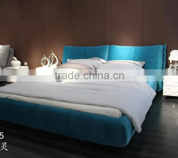 Modern Design Blue Fabric Bed