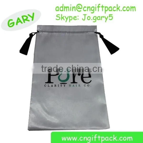 Black Tassel Hair Packaging Bags Silk Bags With Printed Logo photo-3