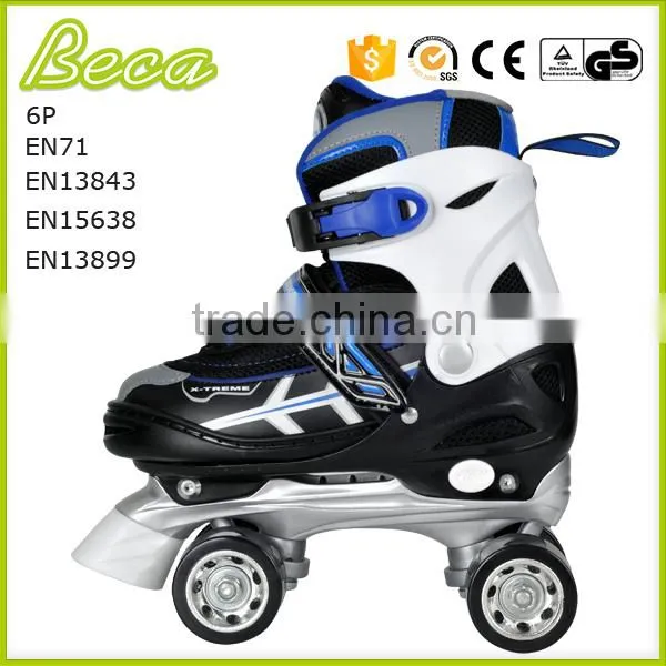Wholesale Adjustable Metal Chassis Black Blue Boys Quad Skate photo-2