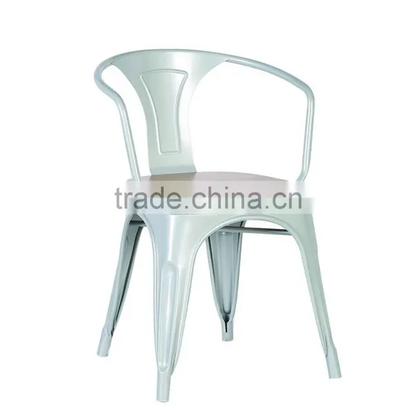 Vintage Metal Bar Chairs With Timber Cushion