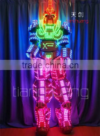 Stilt Walker Performer on Jumping Stilts With LED Costume, LED Stilt Costume