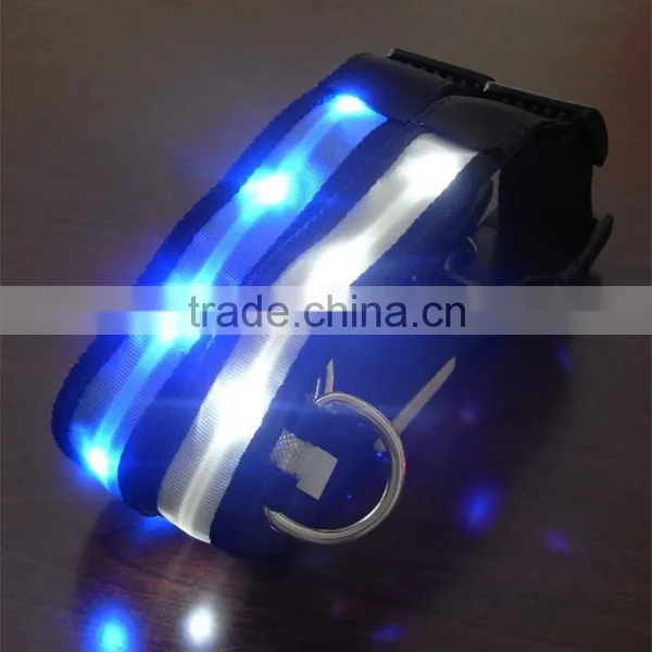 LED Nylon Pet Dog Collar Night Safety LED Light-up Flashing Glow In The Dark Electric LED Pets Cat Dog Collar photo-5