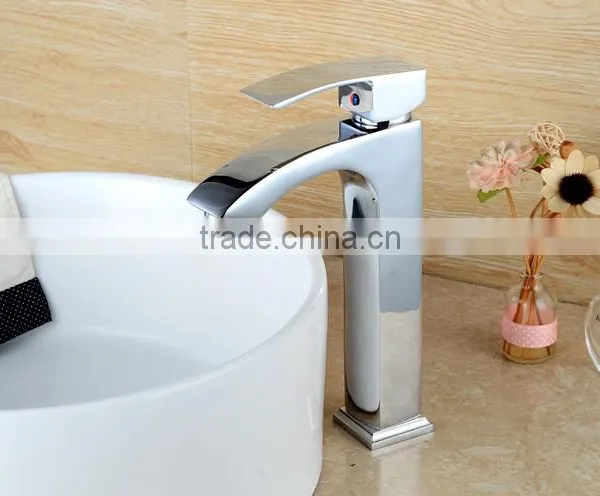 QL-1432 Artistic Brass Faucets Bathroom Chrome Polished Washing Mixer Brass Tap Watermark Faucet Bathroom Basin Faucet photo-2