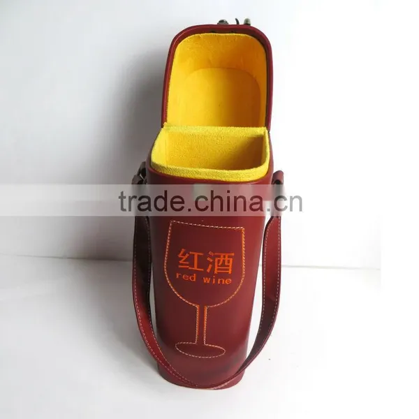 Custom the Last Packaging PU Leather Wine Box Wooden Box Packaging With Handle photo-2