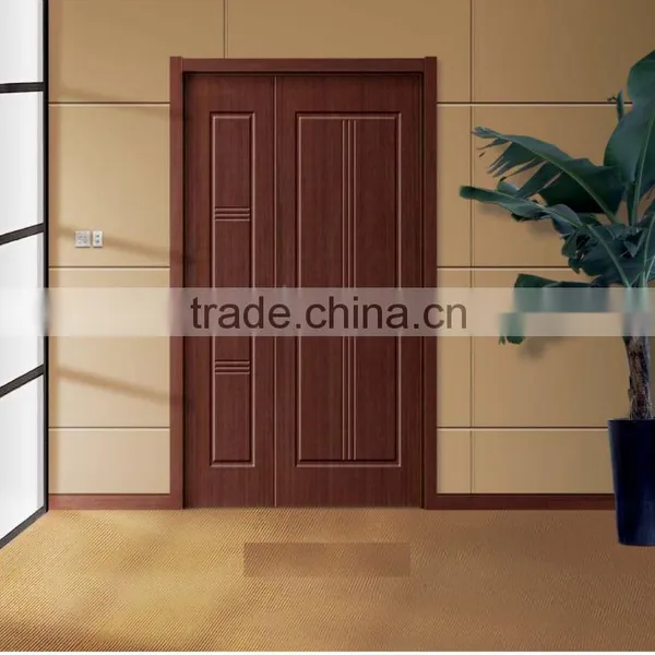 Simple Design Economical Wood Frame Pvc Door