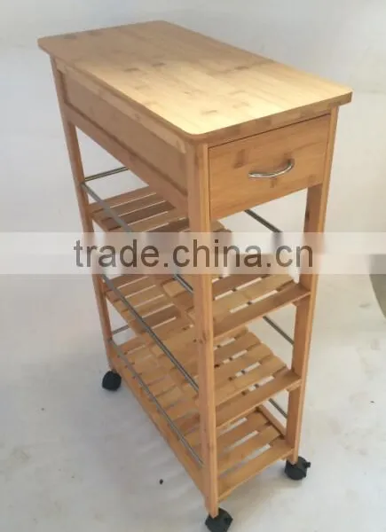 Wooden Kitchen Trolley Modern Kitchen Trolley Bamboo photo-3