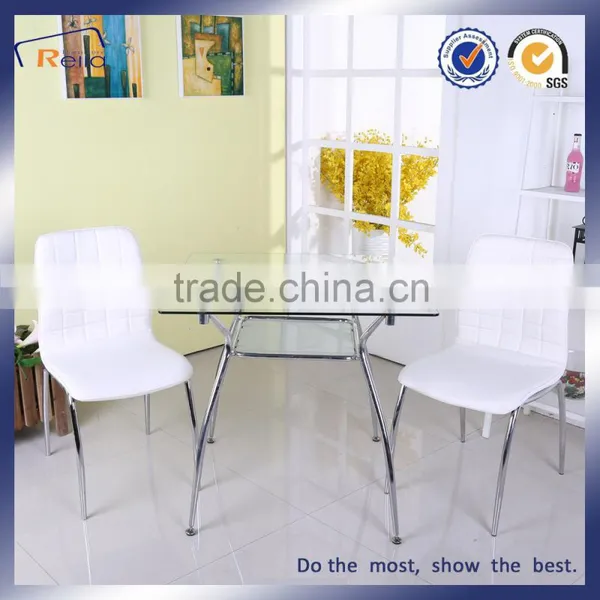 Glass Top, Metal Frame Dining Table photo-4