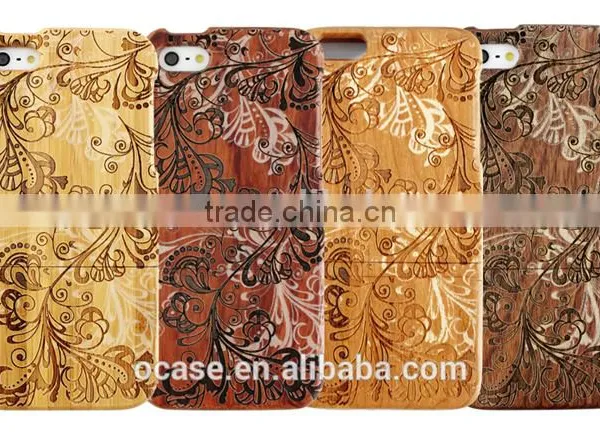 Graceful Flower Wood Engraving Case Protective Case for Iphone 5/5s/6/6s photo-5