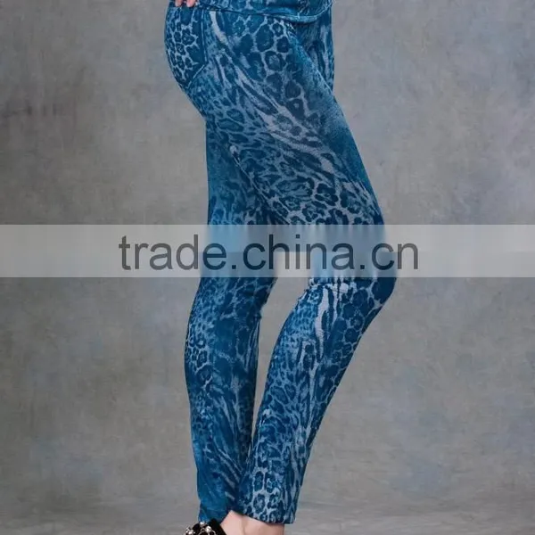 Jean Printed Hot Sale Plus Size Fat Women 92% Polyester 8% Spandex Leggings photo-3