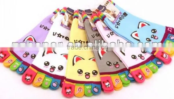 Women's Five Toe Socks, Civet Cat Toe Socks, Lovey Cartoon Summer Toe Socks