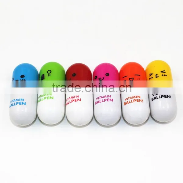 Pill Ball Point Pen Telescopic Vitamin Capsule Ballpen Stationery photo-4