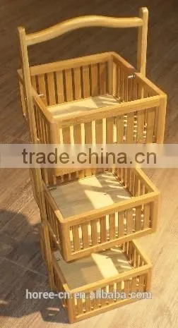 Chinese Traditional Style Bamboo Storage Basket photo-2