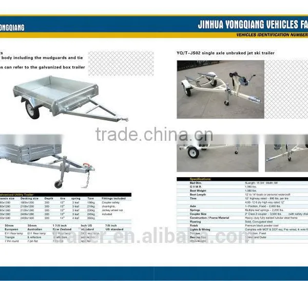 8x5 Hot Dipped Galvanized Chequer Plate Fully Welded Box Trailers Heavty Duty Trailer Farm Trailers photo-3