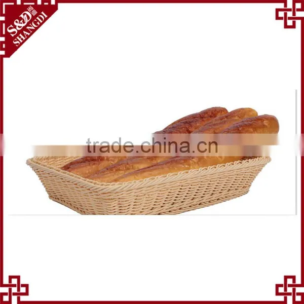 Handmade Woven Plastic Rattan Bread Basket photo-2