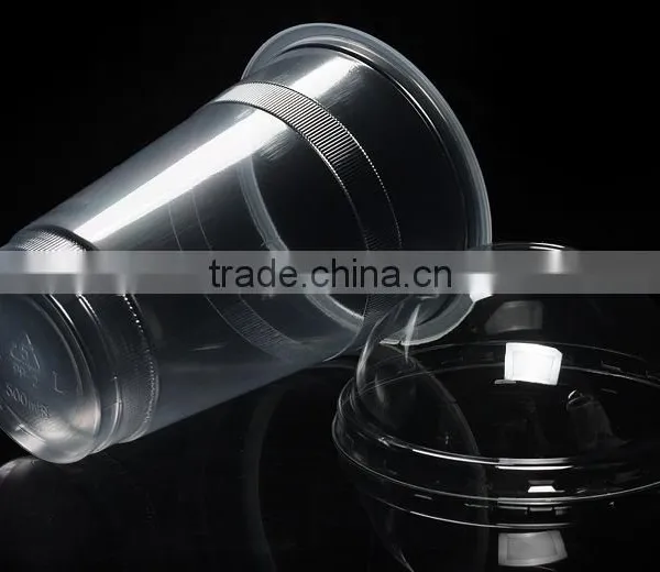 500ml Disposable Plastic Round Lid Milk Tea Cups With Customer Logo photo-6