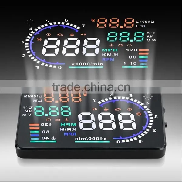 Hot-selling New Colorful Big 5.5 Display Screen Car HUD Head Up Display OBD2 Feul Comsuption/Speed/Tire Pressure Alarm Car HUD photo-2