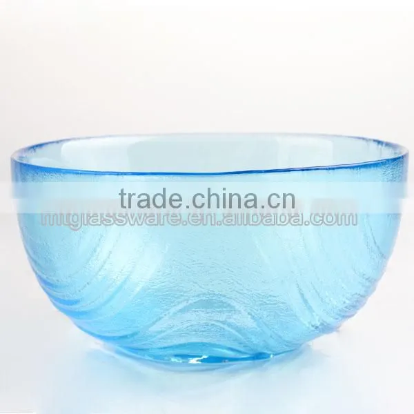 Reusable Colorful Glass Salad Bowl Shallow Fruit Bowl photo-3