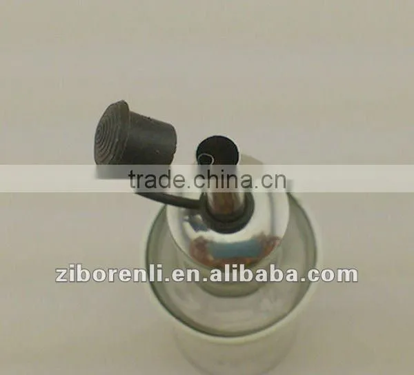 Set 2 Pieces White Stainless Steel Coated New Style Empty Colored Glass Olive Oil Vinegar Bottles Fancy Olive Oil Glass Bottle photo-3