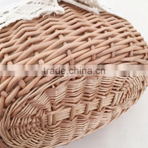Handled Lining Natural Small Wicker Baskets Wholesale photo-4
