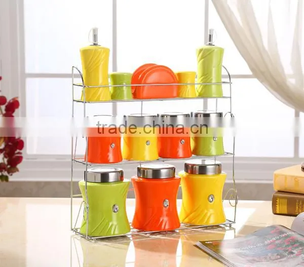 Ceramic Canister With Stainless Steel Stand photo-2