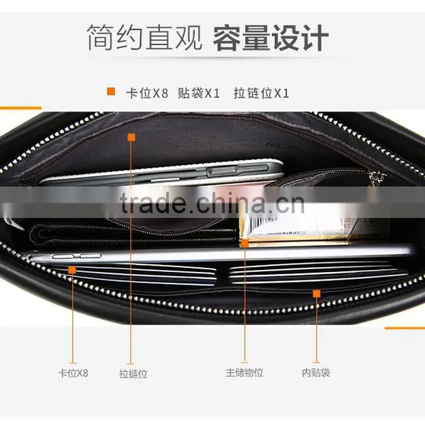 Full Grain Men Genuine Leather Clutch Purse Men Business Clutch Hand Bag Cowhide Wallet photo-6