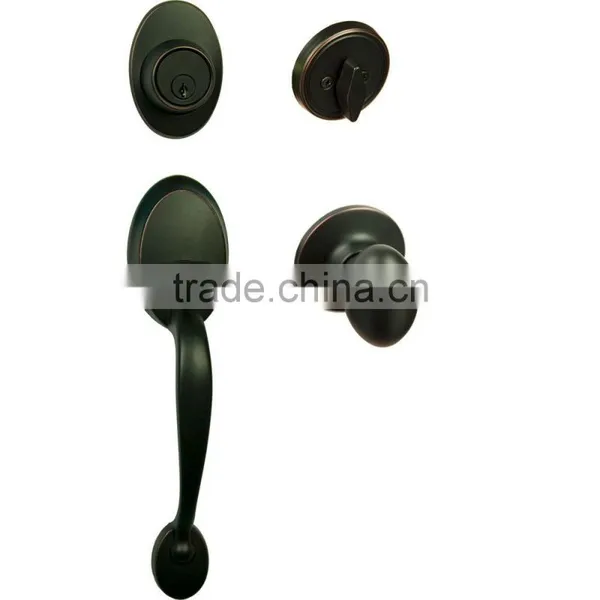 Stainless Steel Single Cylinder Door Handle Lock Set photo-3
