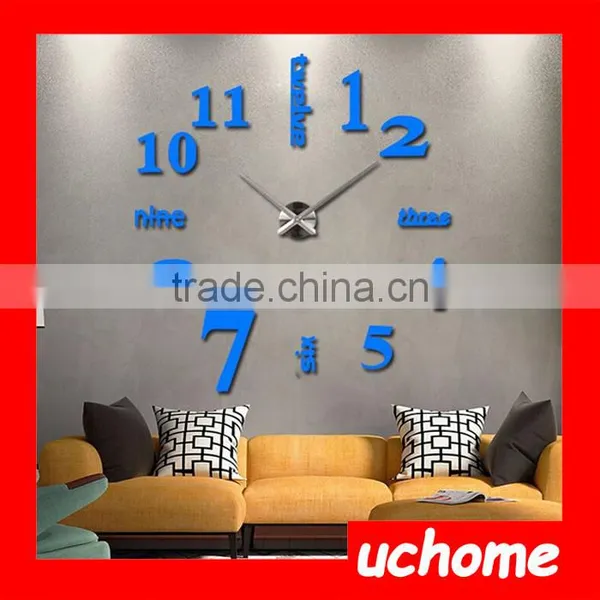 UCHOME Modern Home Decoration 3D DIY Sticker Wall Clock photo-2