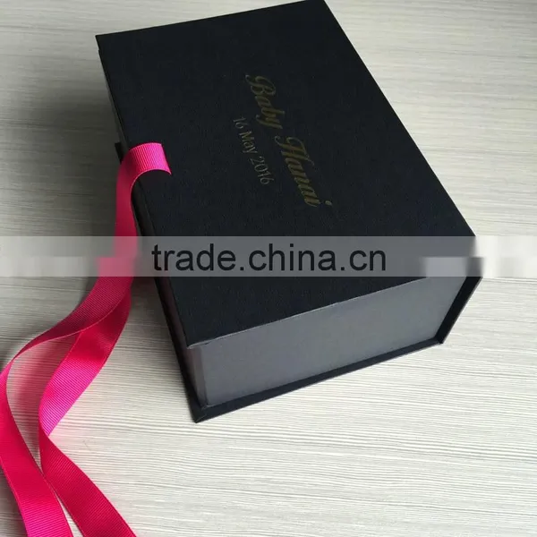 Square Gold Hot Stamping Black Gift Box Packaging the Gift Box With a Envelope photo-5