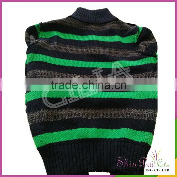 Customized Cheap and Comfortable 100% Cotton Boy Knitted Stripe Pullover Sweater photo-3