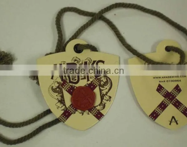2017 Customized Jeans Paper Hang Tag Design With String photo-4