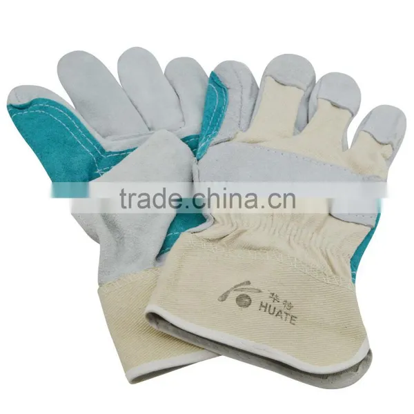 Yellow Full Palm Cow Leather Working Gloves photo-2