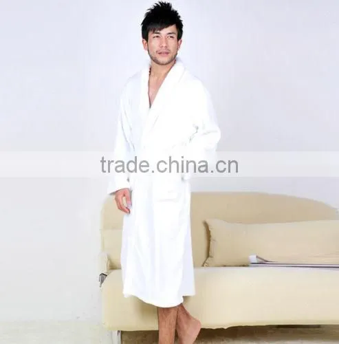Popular Warm Extra Long Robes Blue Cotton Terry Bath Robes For Mens & Womens photo-4