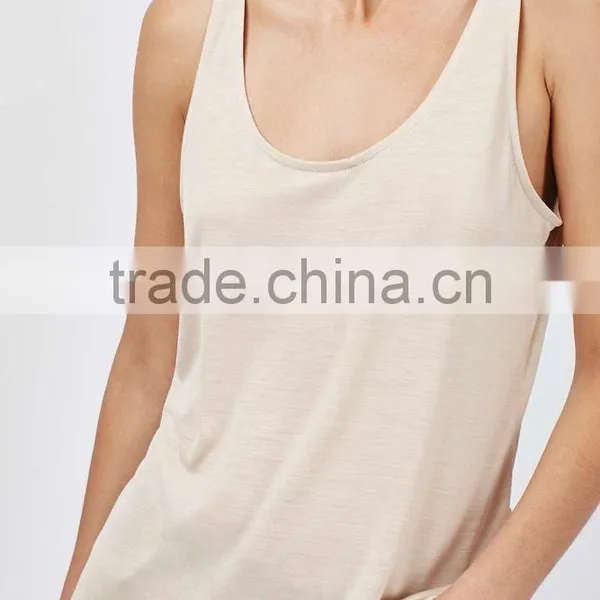 Scoop Front And Back Neckline Slinky Vest for Women photo-2