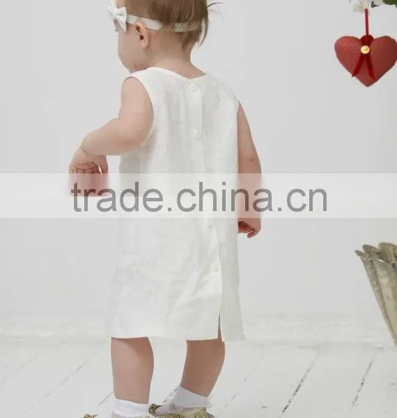 Summer Baby Girl Birthday Party Dress Children Frocks Designs Cotton Linen A-line Casual Dress Breathable Boutique Girl Clothing photo-3