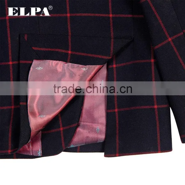 ELPA NXB0073 Designer 3 Piece Fancy Tailor Made Navy Check Party Suits for Boys photo-5