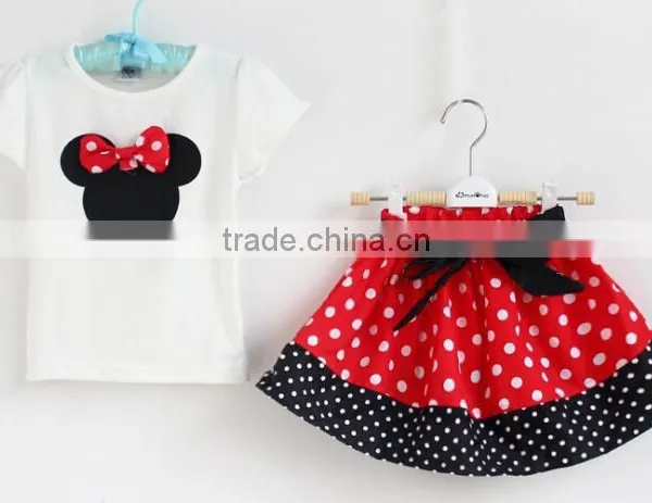 S80002T, Baby Clothing Sets , Summer New Children Girl's 2PC Sets Skirt Suit Dots Skirt Dots Pants Girls Cartoon Clothes photo-6