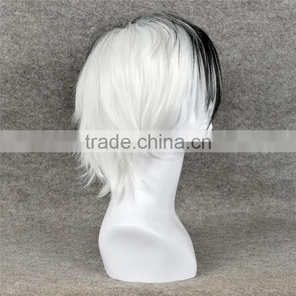 AD3038 Monokuma /Black Jack Wig Cosplay White and Black Cosplay Wigs photo-4