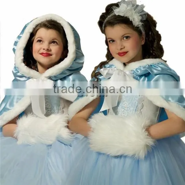 Hot Selling Girls's Dress Christmas Dress With Shawl Kids Girl Dress Wholesale With Hoodies photo-2