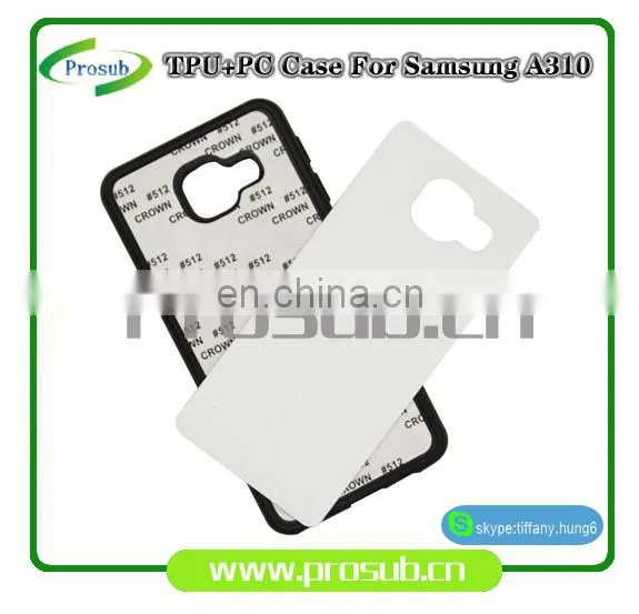 2d Sublimation Heat Transfer PC +TPU Silicon Blank Cell Phone Case With Metal Sheet for Prosub-Samsung A310/ A3-2016 photo-3