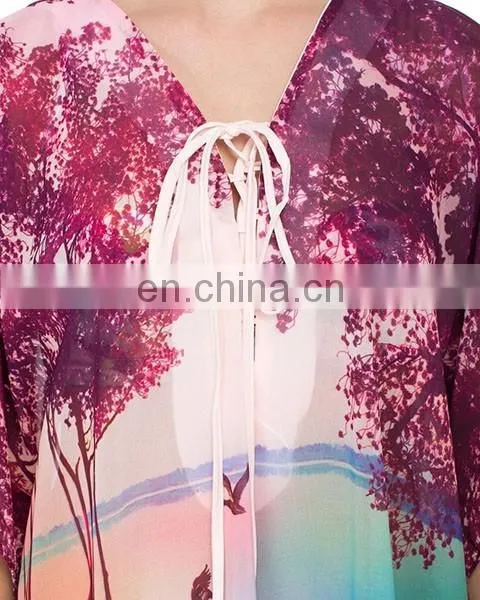 New Printing Design Silk Lady Kaftan Dress photo-5