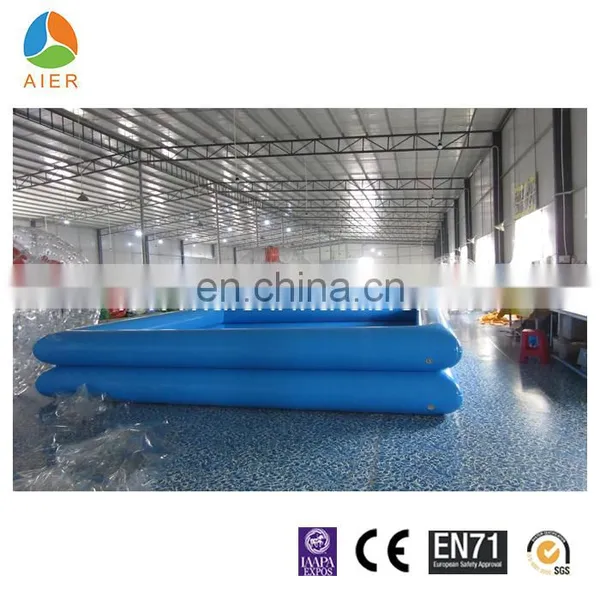 Double Layers Materials Squate Blue and Orange Color Inflatable Swimming Pool With CE Certificate photo-2